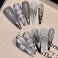 Grey Purple Liquid Silver Cyberpunk