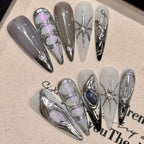 Grey Purple Liquid Silver Cyberpunk