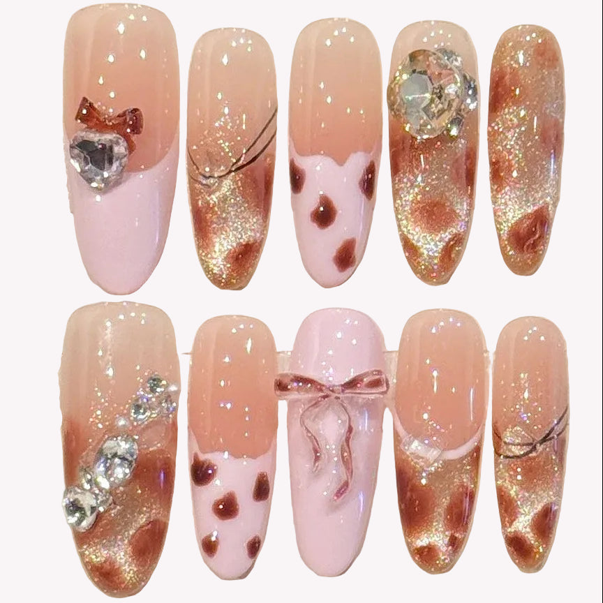 Peach Leopard Bow