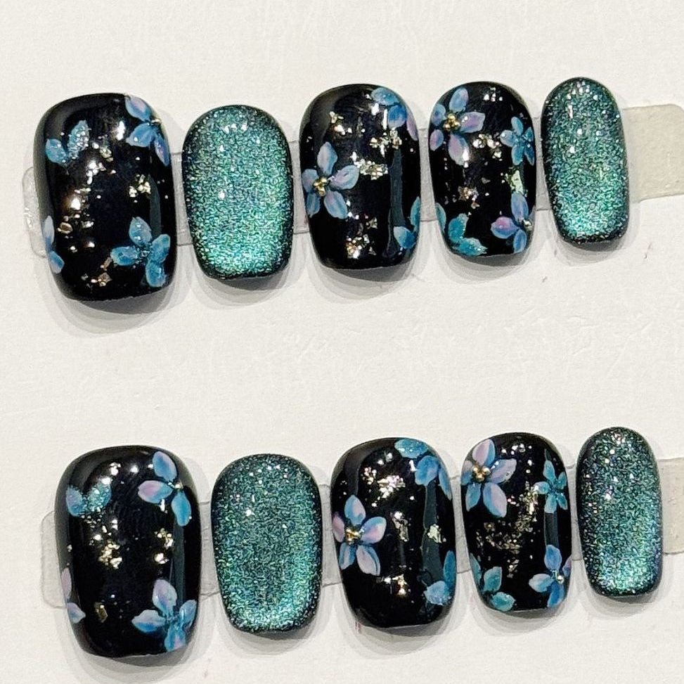 Midnight Teal Bloom