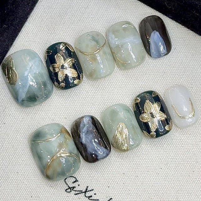 Ocean Blue Gold Flake Forest