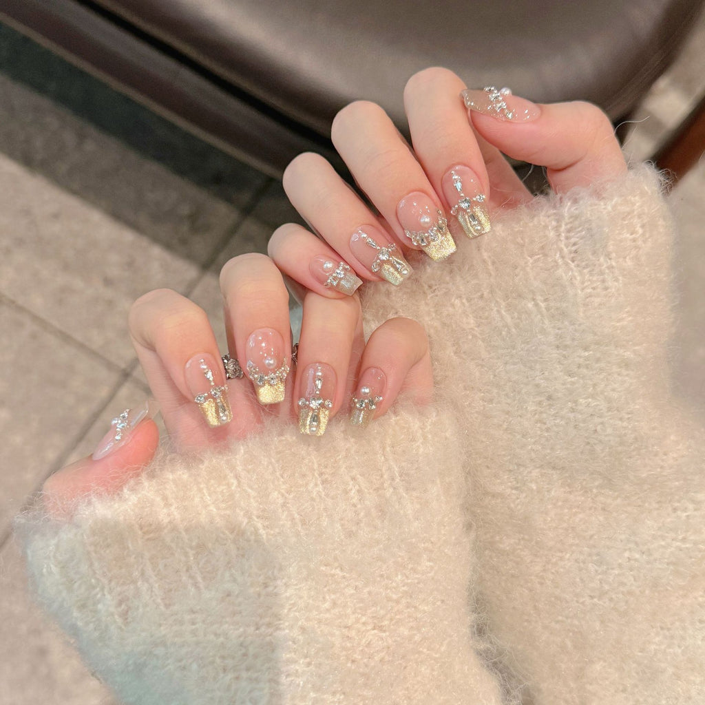 Blush & Gold French Sparkle