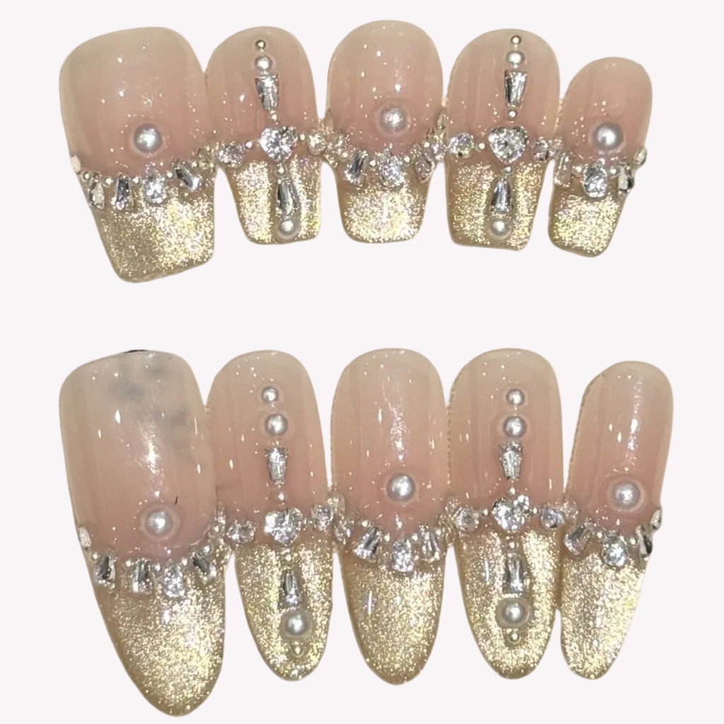 Blush & Gold French Sparkle
